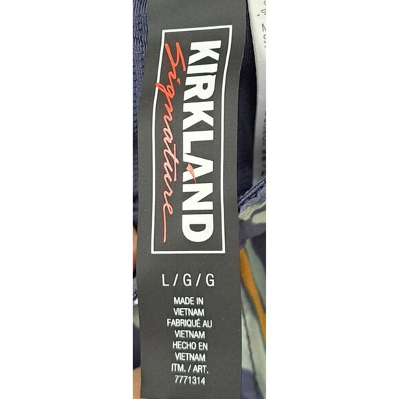 Kirkland Men's L Navy Swim Trunks Multicolor Leaf Print - Picture 2 of 7